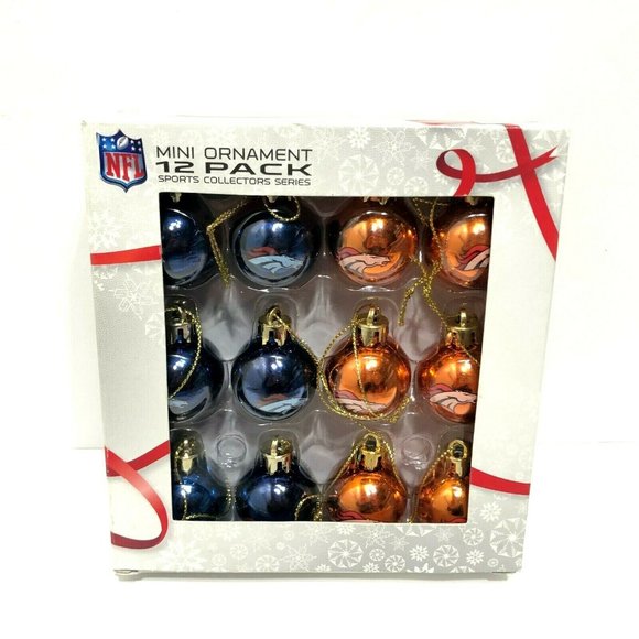 NFL Denver Broncos Mini Christmas Ornaments 3-12pk - Picture 2 of 5